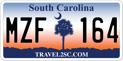 SC license plate MZF164