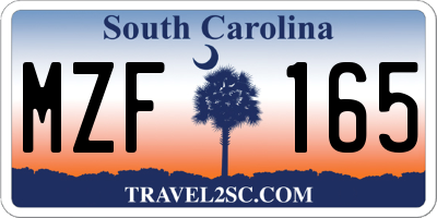 SC license plate MZF165