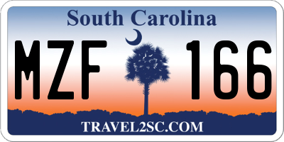 SC license plate MZF166