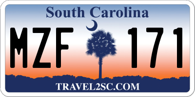 SC license plate MZF171
