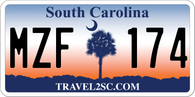 SC license plate MZF174