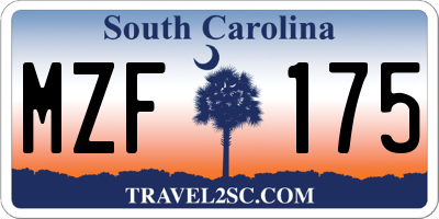 SC license plate MZF175