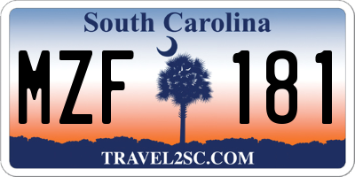 SC license plate MZF181