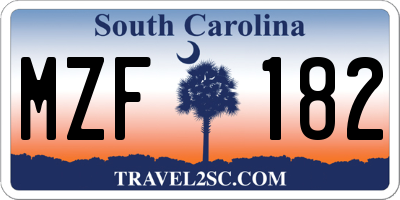 SC license plate MZF182