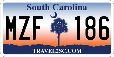 SC license plate MZF186