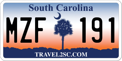 SC license plate MZF191
