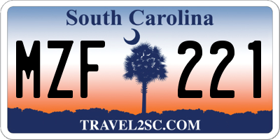 SC license plate MZF221