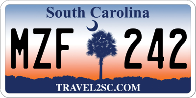 SC license plate MZF242