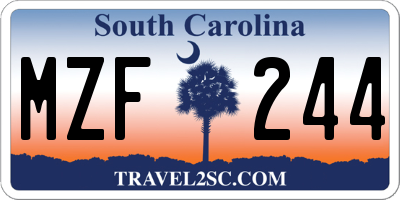 SC license plate MZF244