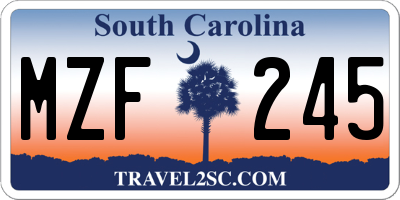 SC license plate MZF245