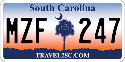 SC license plate MZF247