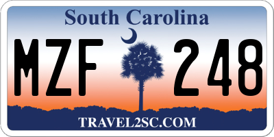 SC license plate MZF248