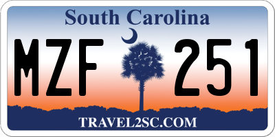 SC license plate MZF251