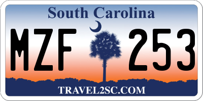 SC license plate MZF253