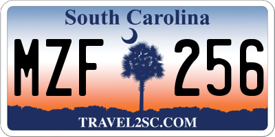 SC license plate MZF256