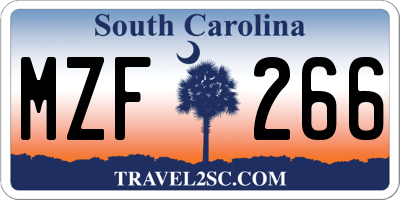 SC license plate MZF266