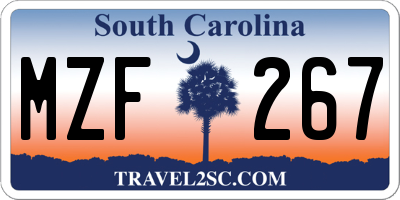 SC license plate MZF267