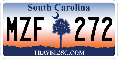 SC license plate MZF272