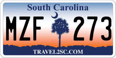 SC license plate MZF273