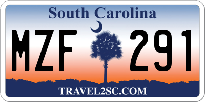 SC license plate MZF291