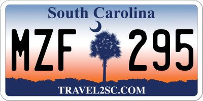 SC license plate MZF295