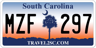 SC license plate MZF297