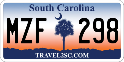 SC license plate MZF298