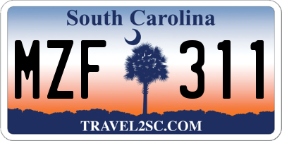 SC license plate MZF311