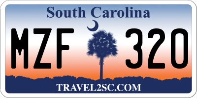SC license plate MZF320