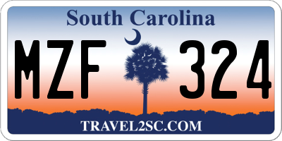 SC license plate MZF324
