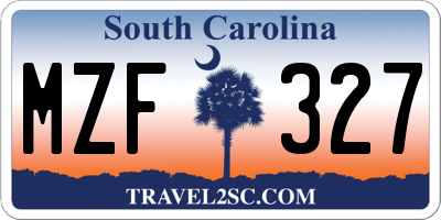 SC license plate MZF327