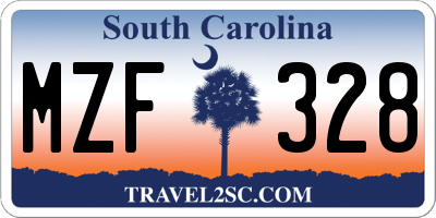 SC license plate MZF328