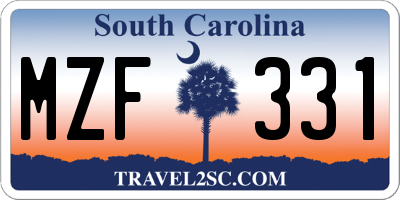 SC license plate MZF331