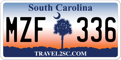 SC license plate MZF336