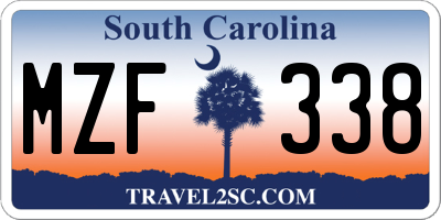 SC license plate MZF338