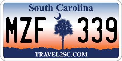 SC license plate MZF339