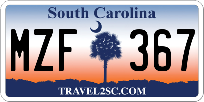 SC license plate MZF367