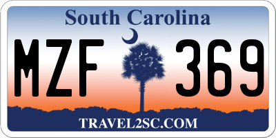 SC license plate MZF369