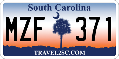 SC license plate MZF371