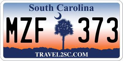 SC license plate MZF373