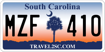 SC license plate MZF410