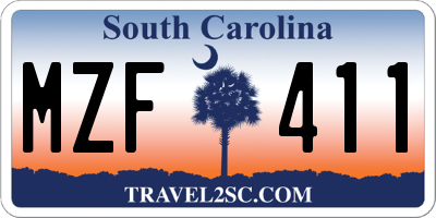 SC license plate MZF411