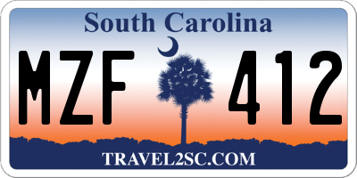 SC license plate MZF412