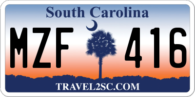 SC license plate MZF416