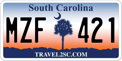 SC license plate MZF421