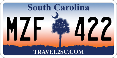 SC license plate MZF422