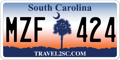 SC license plate MZF424