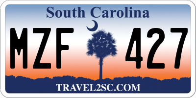 SC license plate MZF427