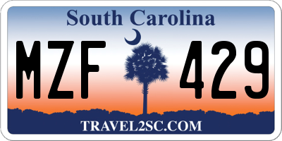 SC license plate MZF429