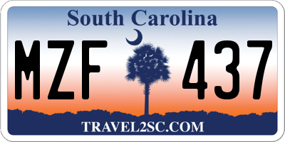 SC license plate MZF437
